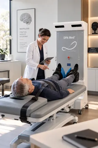 Médecin utilisant le DPA Med avec un patient